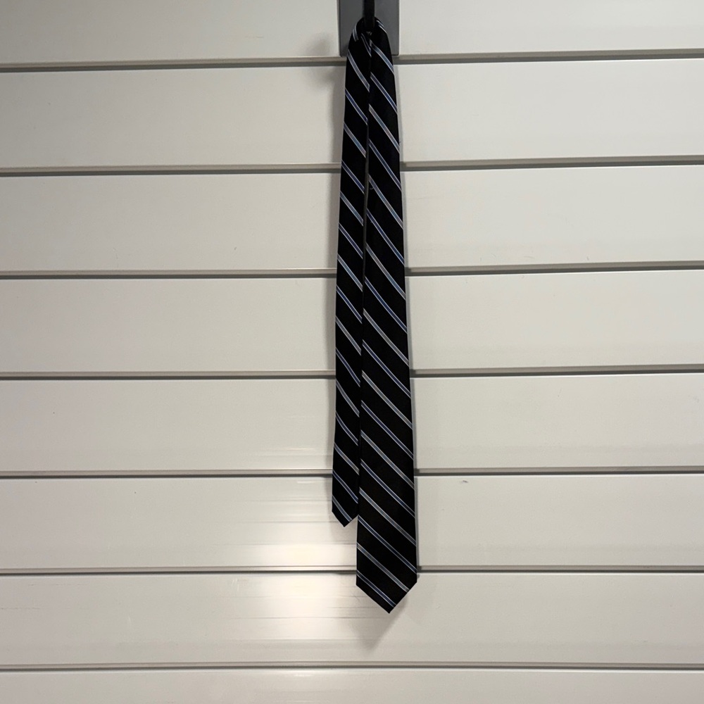 Nautica Black and Gray Striped Tie